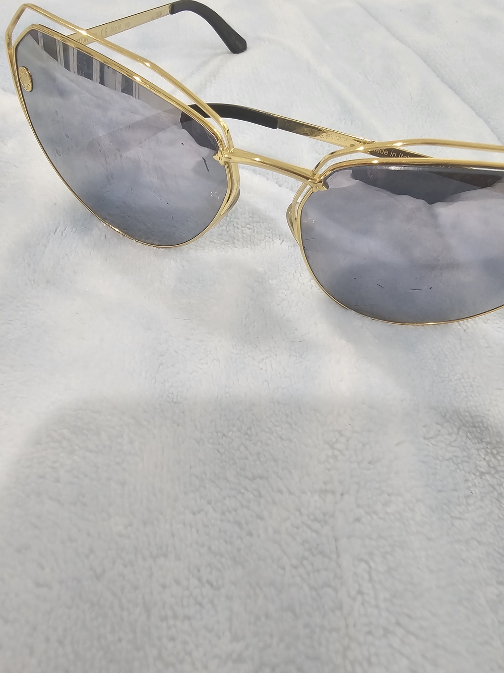 Louis Vuitton Gold Frame Sunglasses with Gray Lenses